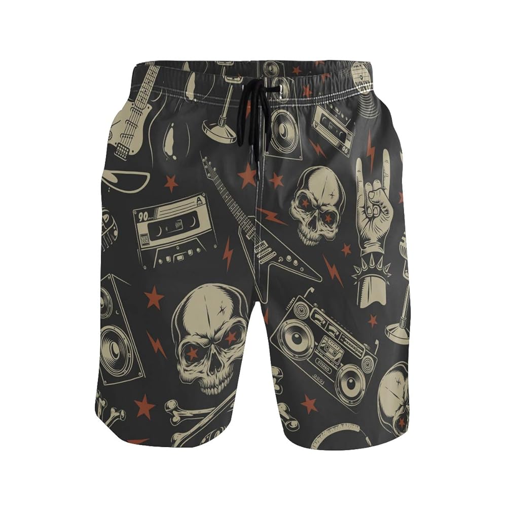 Amazon.com: ALAZA Punk Skulls Swim Trunks Quick Dry Beach